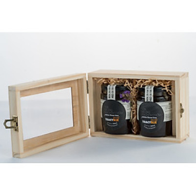 Hộp quà gỗ đôi mật ong hoa chôm chôm 220G