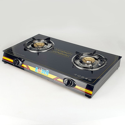 Bếp Ga Đôi RAIDEN Mặt Kiếng Cường Lực Khung Inox Bền Bỉ-Hàng Chính Hãng