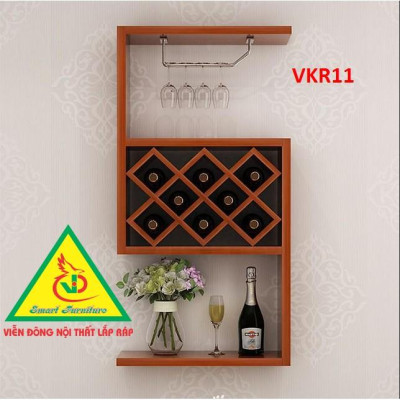 Kệ  treo tường bằng gỗ, KHÔNG KÈM giá treo ly VKR11 - Nội thất lắp ráp