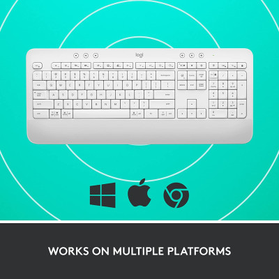 Bàn Phím Không Dây Logitech Signature K650 - Nhỏ gọn, gác tay tích hợp, tương thích Mac , Bluetooth & USB Bolt - Hàng chính hãng