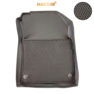 Thảm 2 lớp sd3 dạng lưới lục giác Kia sonet (đen) - bề mặt cao su siêu sạch - Macsim