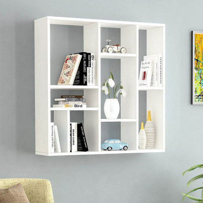 Kệ sách treo tường gỗ công nghiệp hiện đại SMLIFE Witecore