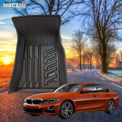 Thảm lót sàn xe ô tô BMW New 320i/330i 2019+ Nhãn hiệu Macsim chất liệu nhựa TPE đúc khuôn cao cấp - màu đen