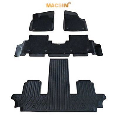 Thảm ô tô(sd1)2 lớp dạng lưới lục giác màu đen cho xe Volkswagen Viloran - bề mặt cao su siêu sạch