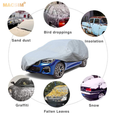 Bạt phủ ô tô chất liệu vải không dệt 4 lớp cao cấp thương hiệu MACSIM dành cho BMW 5 series màu ghi - bạt phủ trong nhà và ngoài trời