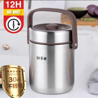 Cặp Lồng cơm, hộp cơm giữ nhiệt văn phòng chất liệu inox 304 cao cấp, cặp lồng cà men 3 tầng, nắp chống tràn, 1,6L / 2.0L 