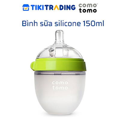 Bình sữa silicone Comotomo 150ml - Xanh