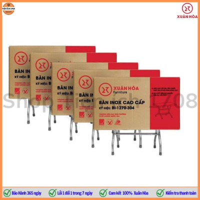 Bàn ăn chân gấp inox BI-1270-304 Xuân Hòa sử dụng inox 304 tiêu chuẩn Nhật Bản