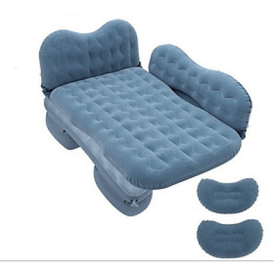 Đệm hơi giường hơi ô tô 5 chỗ 7 chỗ vải nhung cao cấp êm mịn thoáng mát chân rời tiện dụng đi du lịch picnic - Màu Xanh Rêu