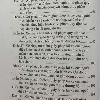 Quy Định Xử Phạt Vi Phạm Hành Chính Về Trật Tự, An Toàn Giao Thông Trong Lĩnh Vực Giao Thông Đường Bộ; Trừ Điểm, Phục Hồi Điểm Giấy Phép Lái Xe