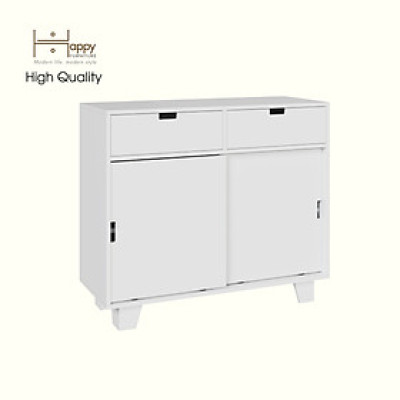 HAPPY FURNITURE , ALVA - Tủ lưu trữ 2 cửa lùa 2 ngăn kéo, TCL_040 , 100cm x 40cm x 86cm DxRxC