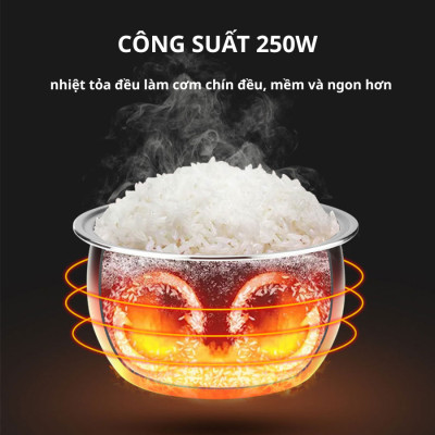 Nồi Cơm Điện Chính Hãng SOWUN SW699 0.8L, Lòng Nồi 5 Lớp Dày Dặn, Phủ Lớp Chống Dính Cao Cấp