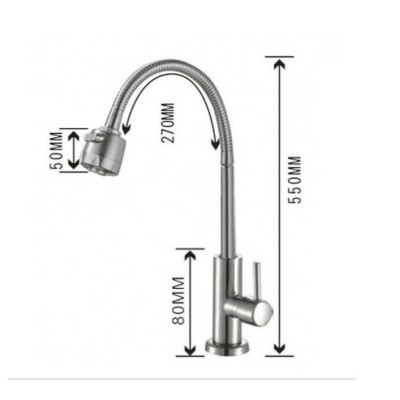 Vòi Rửa Chén Cắm Chậu Cần Mềm Inox 304 Siêu Bền