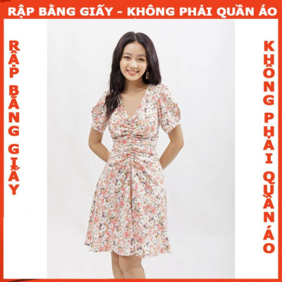 Rập giấy mã 982- đầm tay phồng nhún trước ngực (BẢN VẼ)