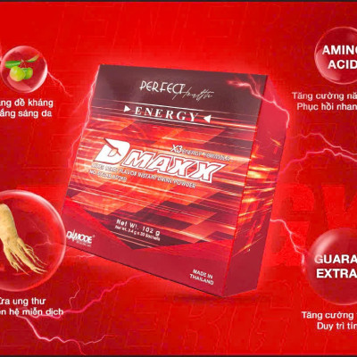 DMAXX thức uống bổ sung vitamin năng lượng không đường DAMODE 53 gói màu đỏ mỗi gói 2,2gr
