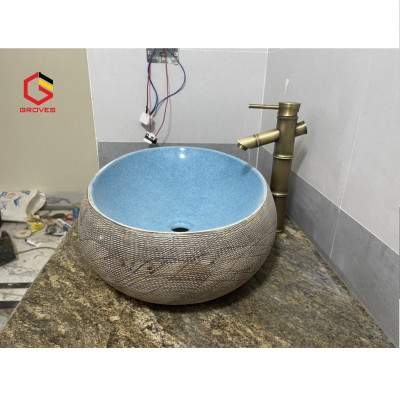 CHẬU LAVABO ELIP, CHẬU RỬA MẶT XANH NGỌC BÍCH RẤT ĐẸP VÀ SANG TRỌNG QUÝ PHÁI GROVES NHẬP KHẨU CHÍNH HÃNG GRVL 8126