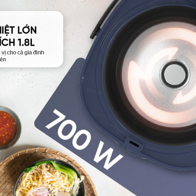 NỒI CƠM ĐIỆN 1.8L SUNHOUSE SHD8611N (700W)- Hàng chính hãng