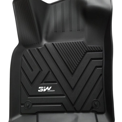 Thảm lót sàn xe ô tô VOLKSWAGEN TIGUAN 2007-2017 Nhãn hiệu Macsim 3W chất liệu nhựa TPE đúc khuôn cao cấp - màu đen