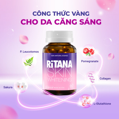 Combo 2 hộp RITANA trắng da mờ sạm nám 60 viên tặng hộp 15 viên