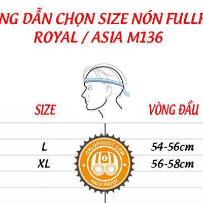 Nón bảo hiểm nguyên đầu (Fullface) Royal M136 Đen Mờ