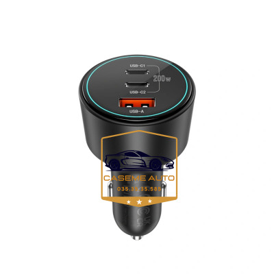 Tẩu Sạc Nhanh Cho Xe Hơi WiWU Exeed 200W Wi-QC026 - Hỗ Trợ Sạc QC+PD - Hàng Chính Hãng