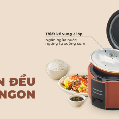 Nồi cơm điện Nagakawa NAG0143 - Dung tích 1.8L - Bảo hành 12 tháng - Hàng chính hãng