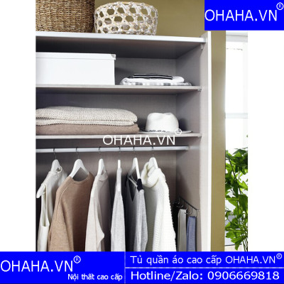Tủ quần áo gỗ cao cấp 1017-OHAHA 2 cánh lùa cỡ đại