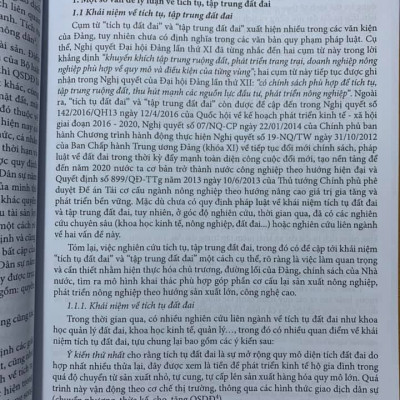 Tích tụ, tập trung đất đai ở Việt Nam- Lý luận và pháp luật hiện hành- Luật đất đai và văn bản hướng dẫn thi hành 2020