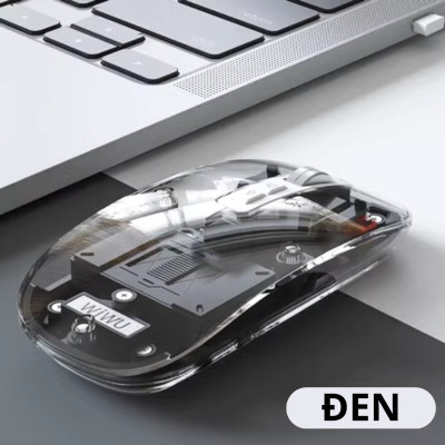 Chuột Không Dây bluetooth 5.1 hiệu WiWU Crystal WM105 - Sạc USB C, Chuột không dây cho MacBook/Laptop, cho iPhone, cho iPad, Nhẹ, Kết Nối 2.4G,, Không Độ Trễ, silend mode (im lặng), thiết kế trong suốt lợ cơ - Hàng nhập khẩu