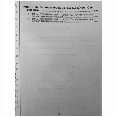 Sách Tuyển Tập Các Bản Án Của Tòa Án Nhân Dân Cấp Cao về Hình Sự và Tố Tụng Hình Sự (dành cho Thẩm phán, Thẩm tra viên, Hội thẩm, Kiểm sát viên, Luật sư và các học viên tư pháp) - V2444A