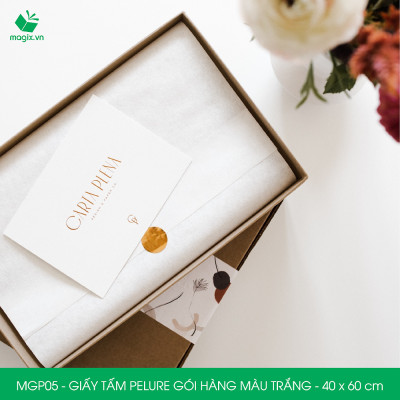 MGP05 - 40x60 cm - 100 tấm giấy Pelure trắng gói hàng, giấy chống ẩm 2 mặt mịn, giấy bọc hàng thời trang