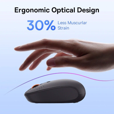 Chuột không dây Baseus F01B Tri-Mode Wireless Mouse  Bluetooth & 2.4GHz- hàng chính hãng