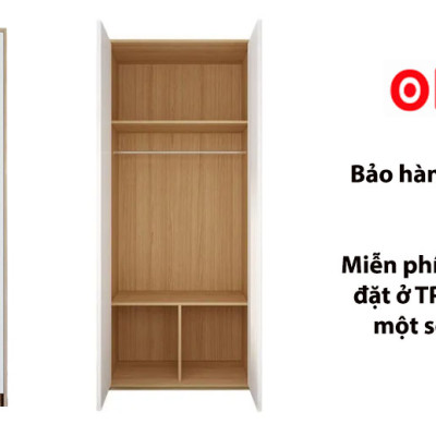 [Kèm Ảnh Thực Tế - Miễn phí vận chuyển & Lắp đặt] Tủ Quần Áo 2 Cánh Cửa Mini Đa Dụng OHAHA MN002 - Kiểu Nội Thất Lắp Ráp
