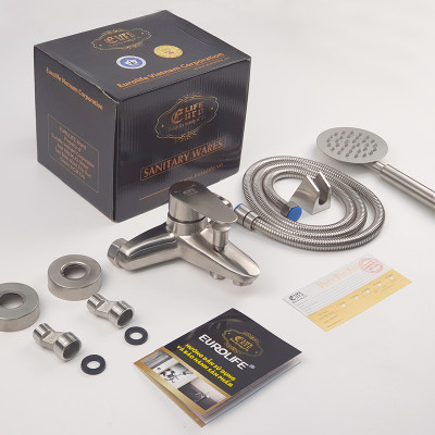 Bộ vòi sen nóng lạnh Inox SUS 304 Eurolife EL-1301 (Trắng vàng)