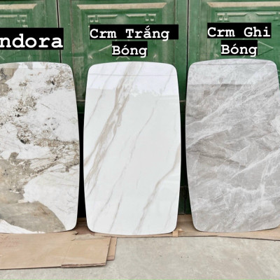 Bàn ăn mặt đá Ceramic bóng chân chéo chữ X kết hợp ghế Sheraton/Royal