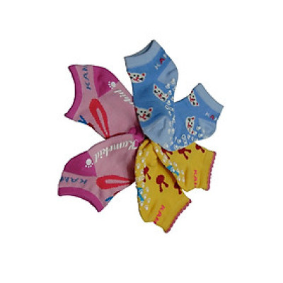 Combo 3 Đôi Vớ Chống Trượt Kamekid Cho Bé Gái Từ 3 tháng đến 2 Tuổi 