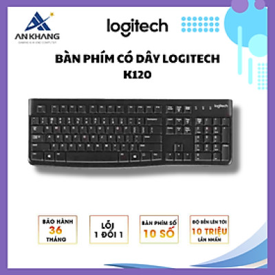 Bàn phím Logitech K120 - Hàng Chính Hãng - Bảo Hành 36 Tháng [Lỗi 1 đổi 1]