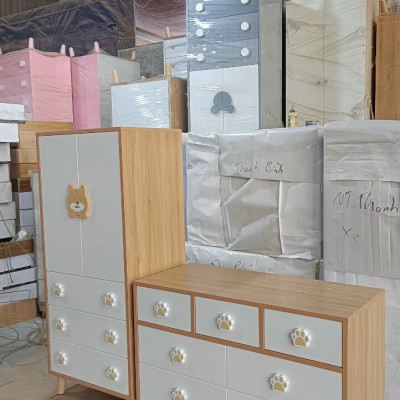 Tủ trẻ em, tủ đựng đồ cho bé gỗ MDF phủ melamine thương hiệu HUCHU