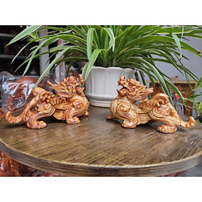 Cặp tỳ hưu bằng gỗ huyết long kt 20×11×8cm