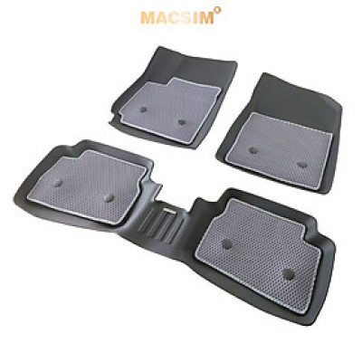 Thảm sd3 dạng lưới lục giác 2 lớp Huyndai I10 2016-2021 (màu ghi) bề mặt cao su siêu sạch nhãn hiệu Macsim