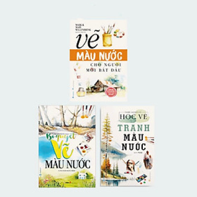 Sách - Combo 3 Quyển Vẽ Màu Nước Cho Người Mới Bắt Đầu (Tái Bản)+Học Vẽ Tranh Màu Nước+Bí Quyết Vẽ Màu Nước - VL