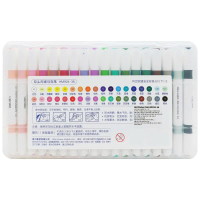 Hộp 36 Bút Màu Acrylic 2 Đầu - Deli HM924