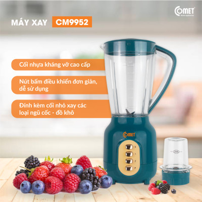 Máy Xay Sinh Tố Comet CM9952 – 450W, Cối Nhựa Kháng Vỡ 1.5L, Lưỡi Dao Inox Sắc Bén - Hàng chính hãng