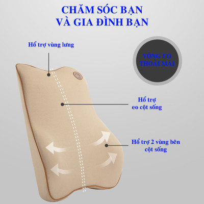 Bộ gối tựa đầu và tựa lưng xe hơi, xe ô tô chất liệu cao su non cao cấp V2