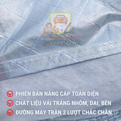 Bạt Phủ Xe Ô Tô Kia Morning, Soluto, Cerato, Seltos, K3, Rondo, Optima, Sorento, Sedona, Chất Liệu Bạt Tráng Nhôm 3 lớp
