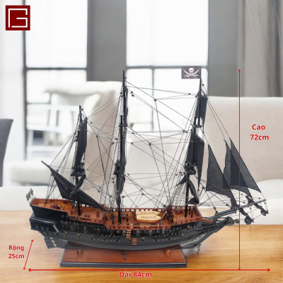 Mô Hình Thuyền Gỗ Trang Trí BLACK PEARL, thuyền cướp biển vùng caribbean, thuyền ngọc trai đen, hàng chính hãng