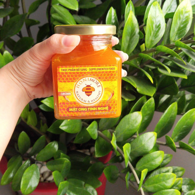 Combo mật ong tinh bột nghệ Honimore 360g và mật ong rừng nguyên chất 360g - Giúp hỗ trợ cải thiện đau dạ dày, chăm sóc da, tăng cường sức đề kháng