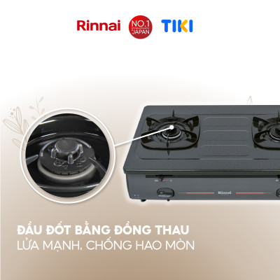 Bếp gas dương Rinnai RV-4700(G)N mặt bếp men và kiềng bếp men - Hàng chính hãng.