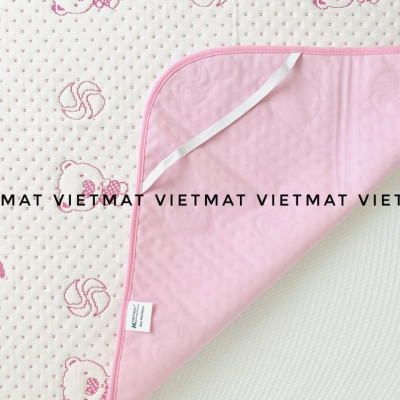 Combo 2 Tấm Lót Chống Thấm VIETMAT Màu Hồng (Size 80 x 120 cm)
