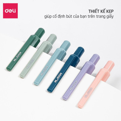 Bút bi dạng gel Deli 0.5mm mực Đen - Nét viết trơn tru mực không lem khô nhanh - NS559